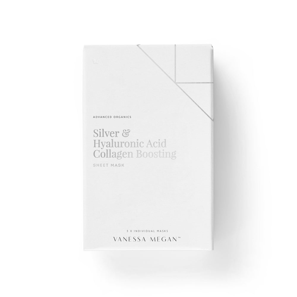 Silver & Hyaluronic Acid | Collagen Boosting Sheet Mask | 3-Pack